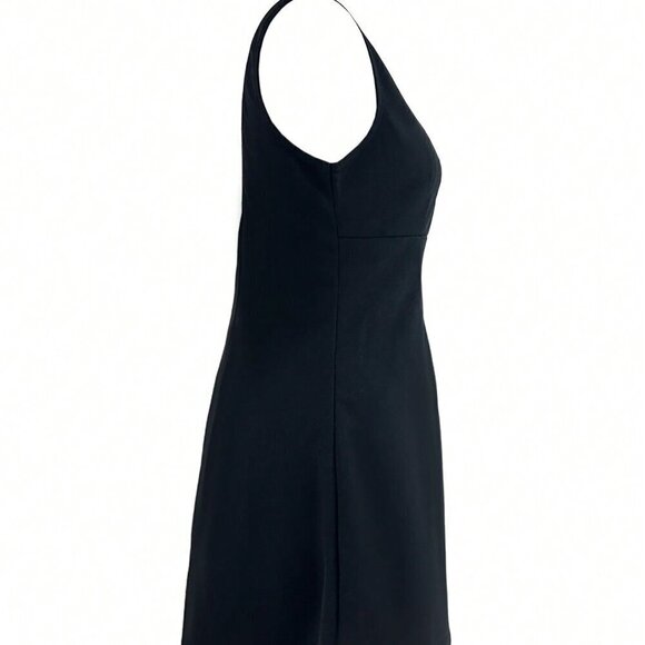 Black Casual Women's Bodycon Sleeveless Dress With Waist Belt - Picture 4 of 4